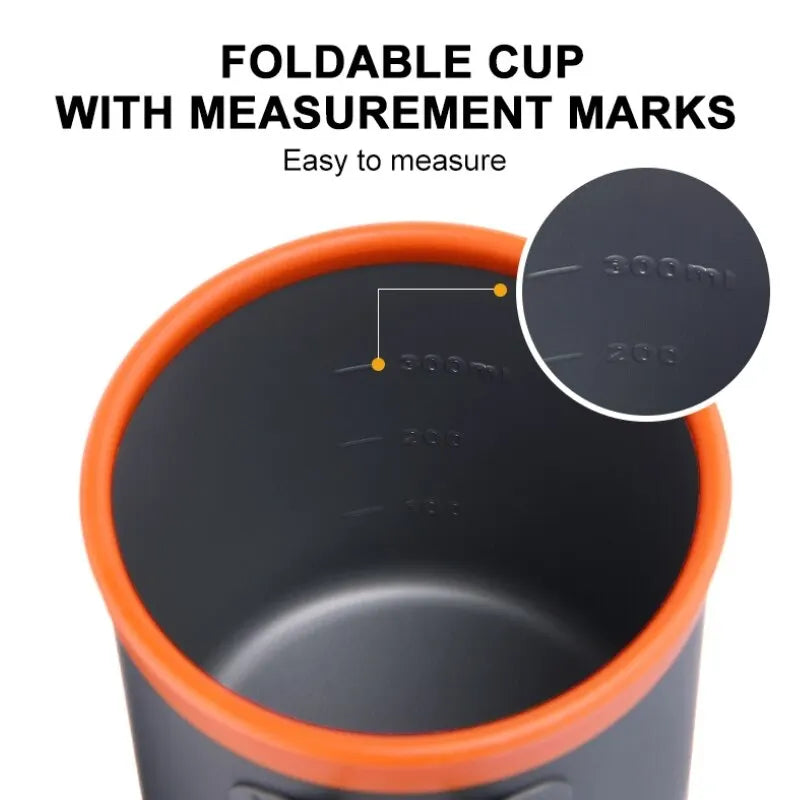 Camping Stainless Steel Foldable Cookware Set For Outdoor Use