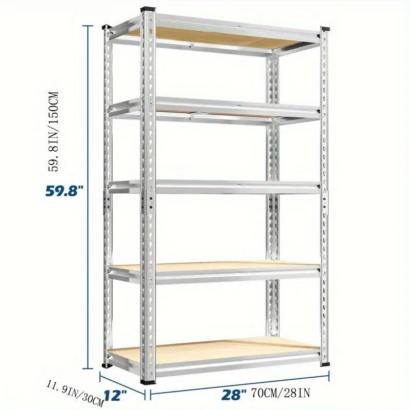2000 lbs Heavy Duty Storage Shelving Unit 5-Tier Adjustable Metal Rack Easy Assembly Garage Warehouse Organization