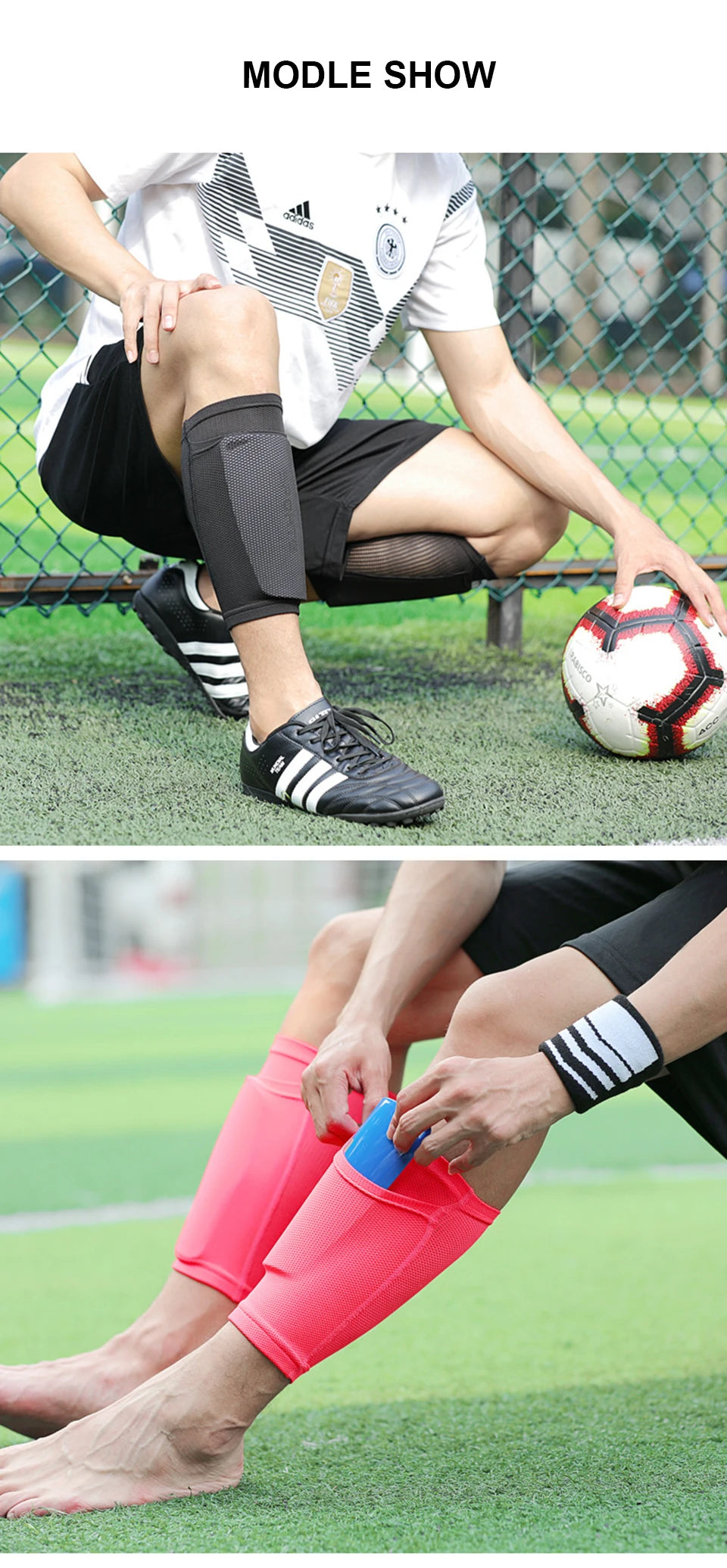 Loogdeel Sport Soccer Football Shin Guard Socks Pads EVA Cushion Protection Reduce Shocks and Injuries for Kid Youth Boys Girls