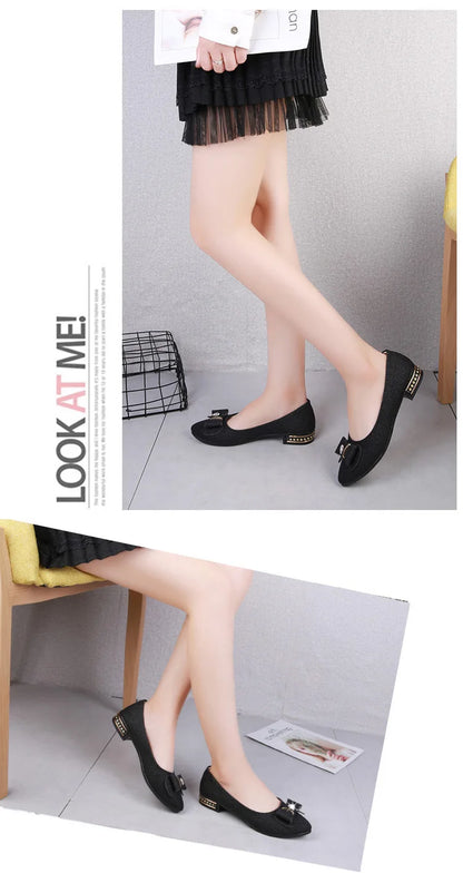 Women Bowknot Flat Shoes Slip-On Casual PU Insole Lined