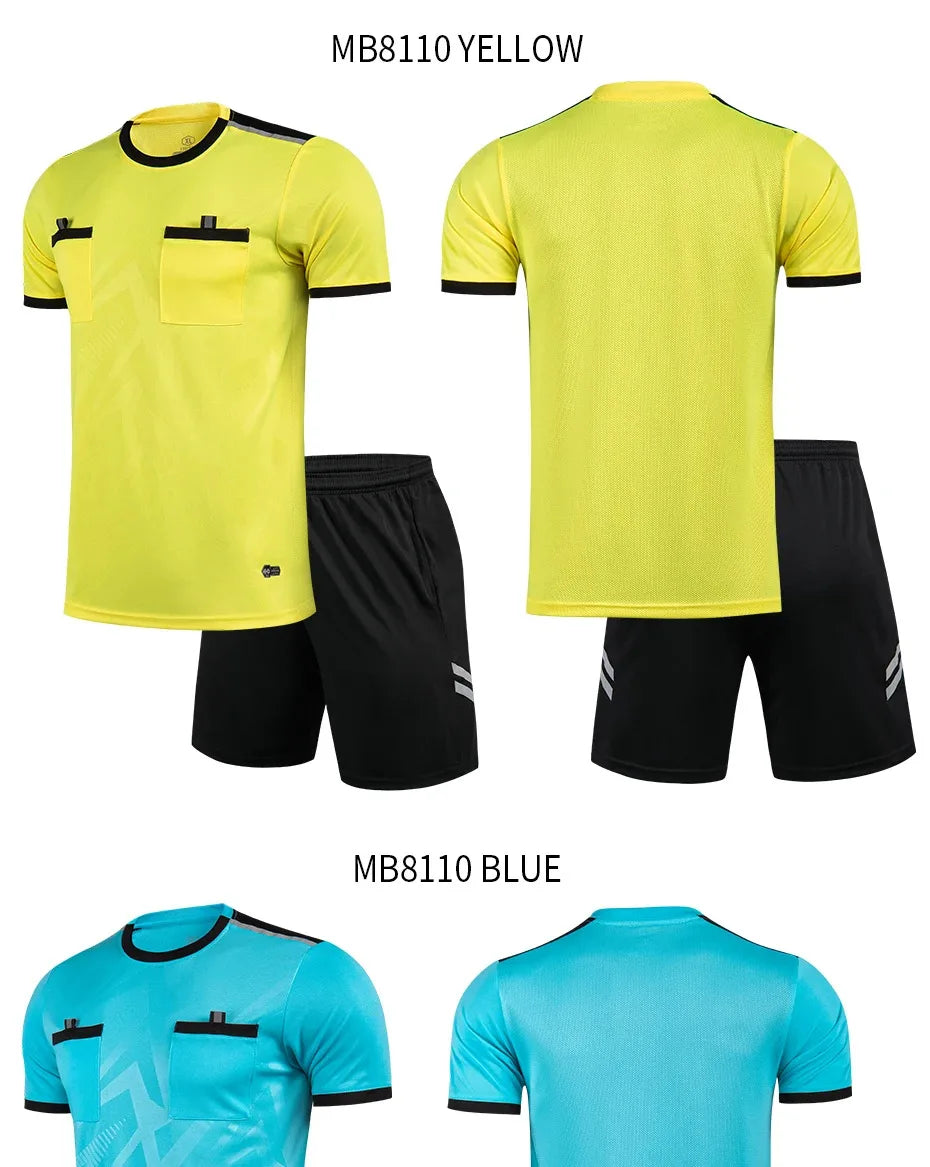 Football Kits 2025 Men Referee Uniforms Soccer Football Jerseys Shirts Pockets Judge Short Sleeve Team Shirt Sportswear Clothes