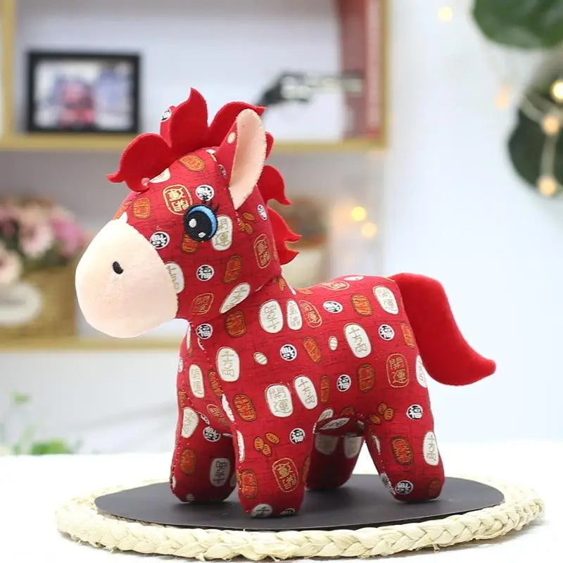 1Pc 2026 New Year Mascot Horse Plush Toy – Cute Stuffed Doll for Kids & Home Decor (15/20cm)