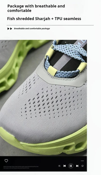 Men's Sports Shoes Breathable Polyester Upper PU Running Shoes Rubber Outsole