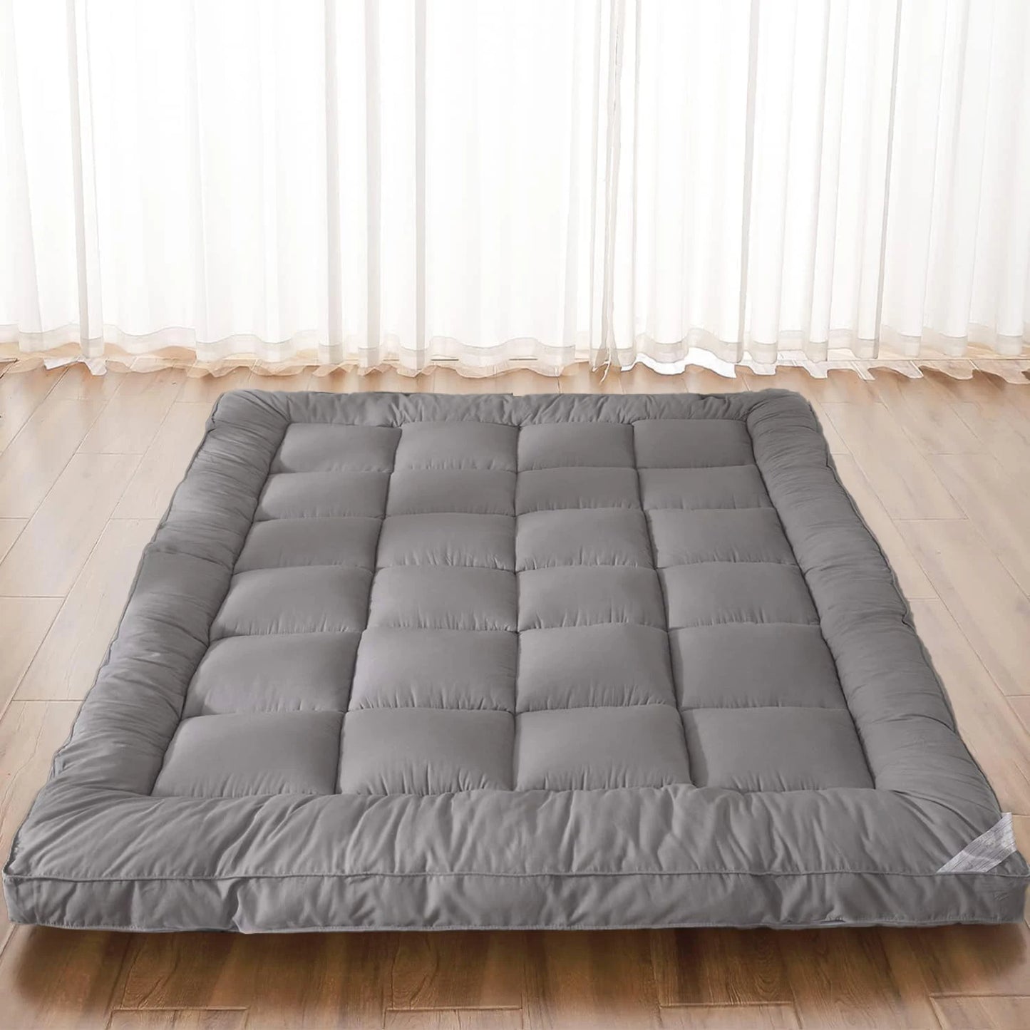 Japanese Futon Floor Mattress, 3" Thicken Foldable Mattress Topper, Ideal for Comfort and Support, Floor Lounger Pillow Bed Sofa