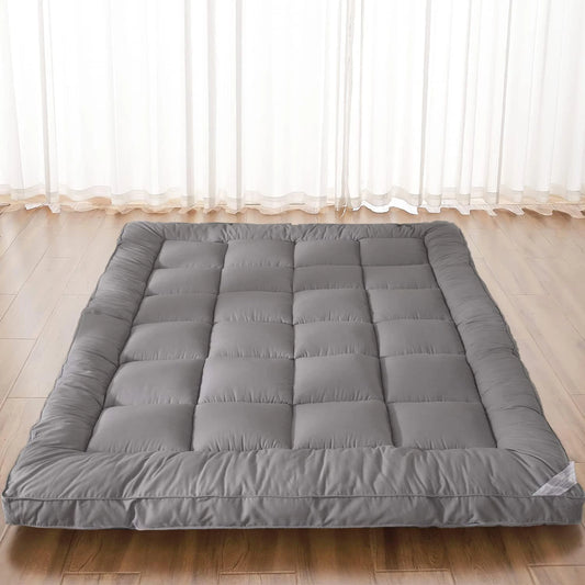 Japanese Futon Floor Mattress, 3" Thicken Foldable Mattress Topper, Ideal for Comfort and Support, Floor Lounger Pillow Bed Sofa