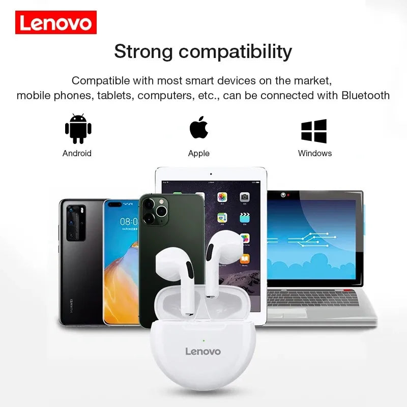Lenovo HT38 TWS Bluetooth Earphone Mini Wireless Earbuds with Mic for iPhone Xiaomi Sport Waterproof 9D Stere Headphone