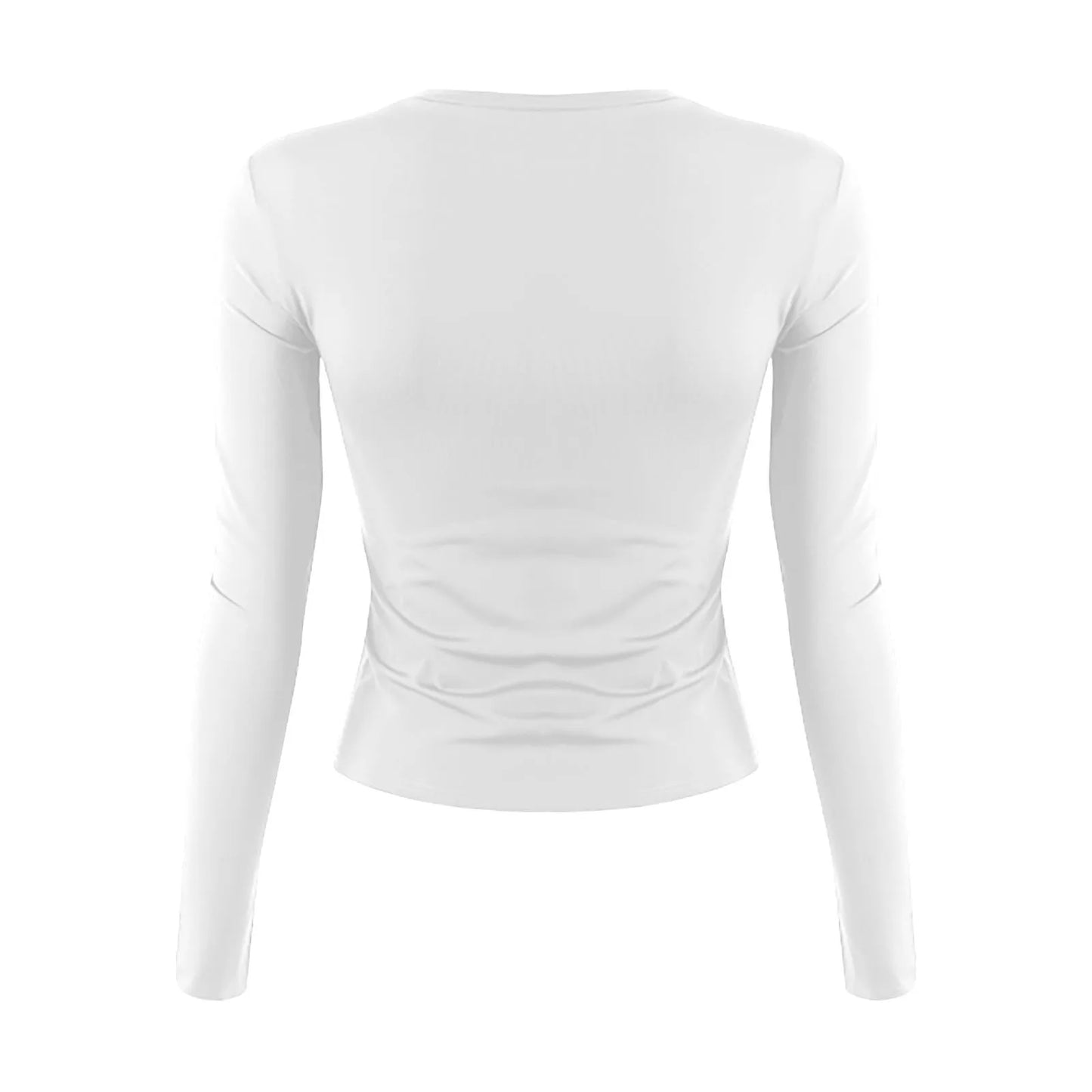 Women’s Cotton O-Neck Long Sleeve Cropped Top