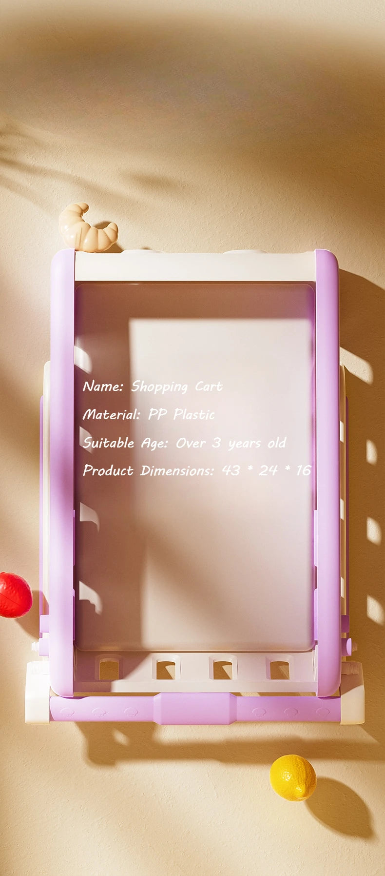 32pcs Shopping Cart Toy Set Kids Large Supermarket Trolley Role Playing Pretend Play Props Simulation Fruit Food Boys Girls Gift