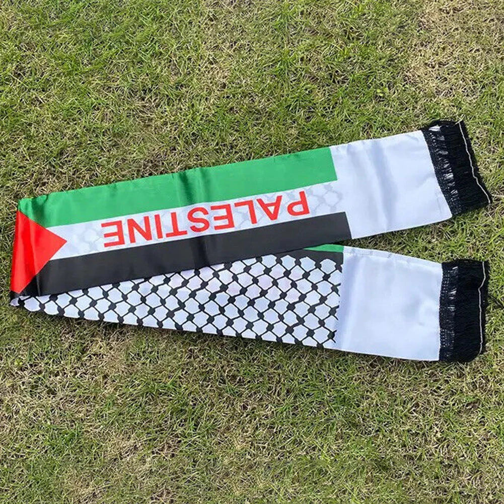 Double Side Palestine Shawl Waterproof Palestinian National Flag Shawl Sunproof Colorfast for Football Team