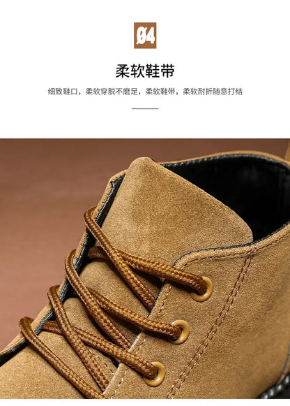 Men's Chelsea Boots Lace-Up Suede Black Ankle Boots