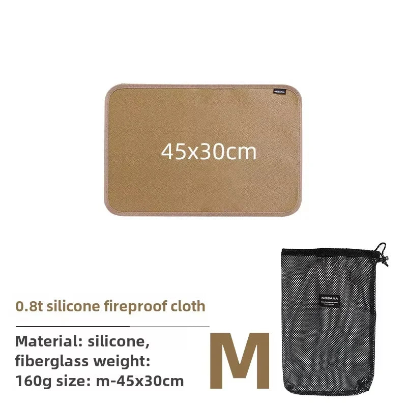 New Outdoor Camping Fireproof Cloth Picnic Barbecue Insulation Mat Flame Retardant High Temperature Fire Blanket Fiberglass Mat