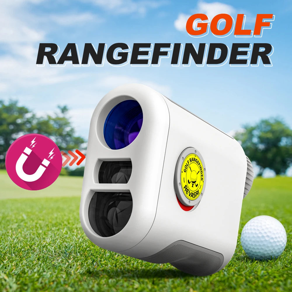 REVASRI Golf Laser Rangefinder with Slope Switch 650/1090Y Laser Range Finder Golf 6X Magnification Vibration with Magnet