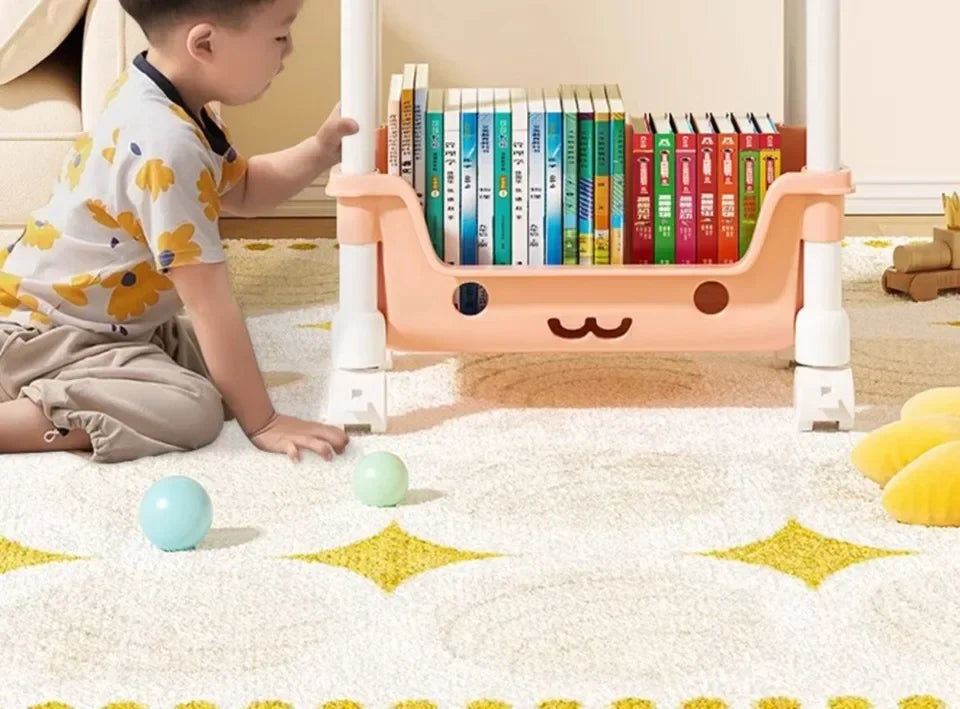 Toy Storage Trolley Children's Toy Storage Racks and Shelving Rotating Bookshelf Household Mobile Trolleyarrange