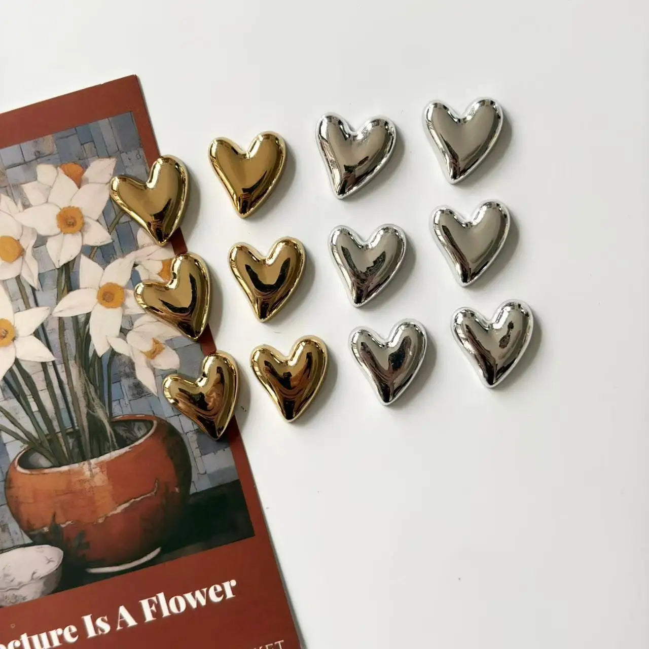 6 /12Pcs Heart-shaped Fridge Magnets, Cute Little Hearts, Decorative Stickers, Home Kitchen, Office Whiteboard Decorative Gifts