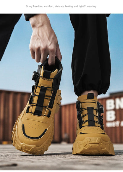 Leather High-Top Outdoor Boots For Men Ankle Hiking