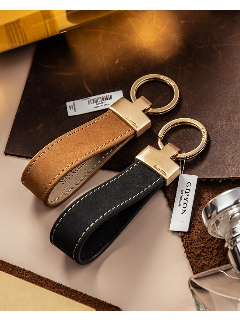 Exquisite Cowhide Keychain for Car or Bag – Durable & Fashionable