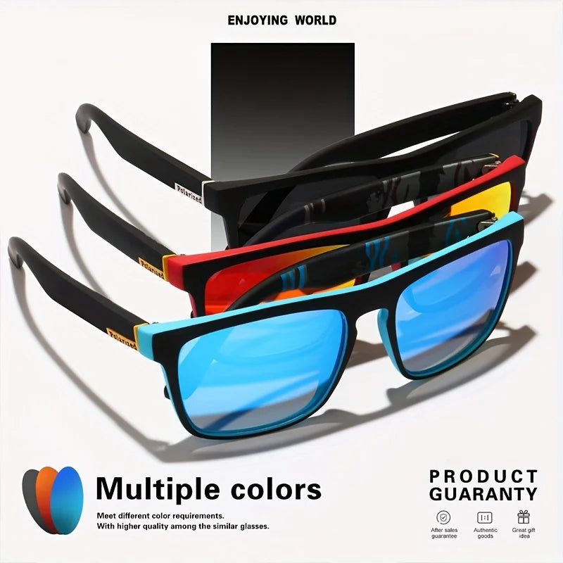 4PCSClassic Square Polarized Sports Sunglasses Lightweight PC Frame UV400 for Driving Fishing Cycling Unisex Everyday Durability