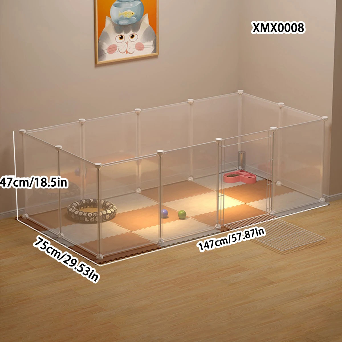 Pet Fence Household Isolation Cat Cage Dog Fence Large Free Space Indoor Cat Nest Assembly Cage Cat Cage