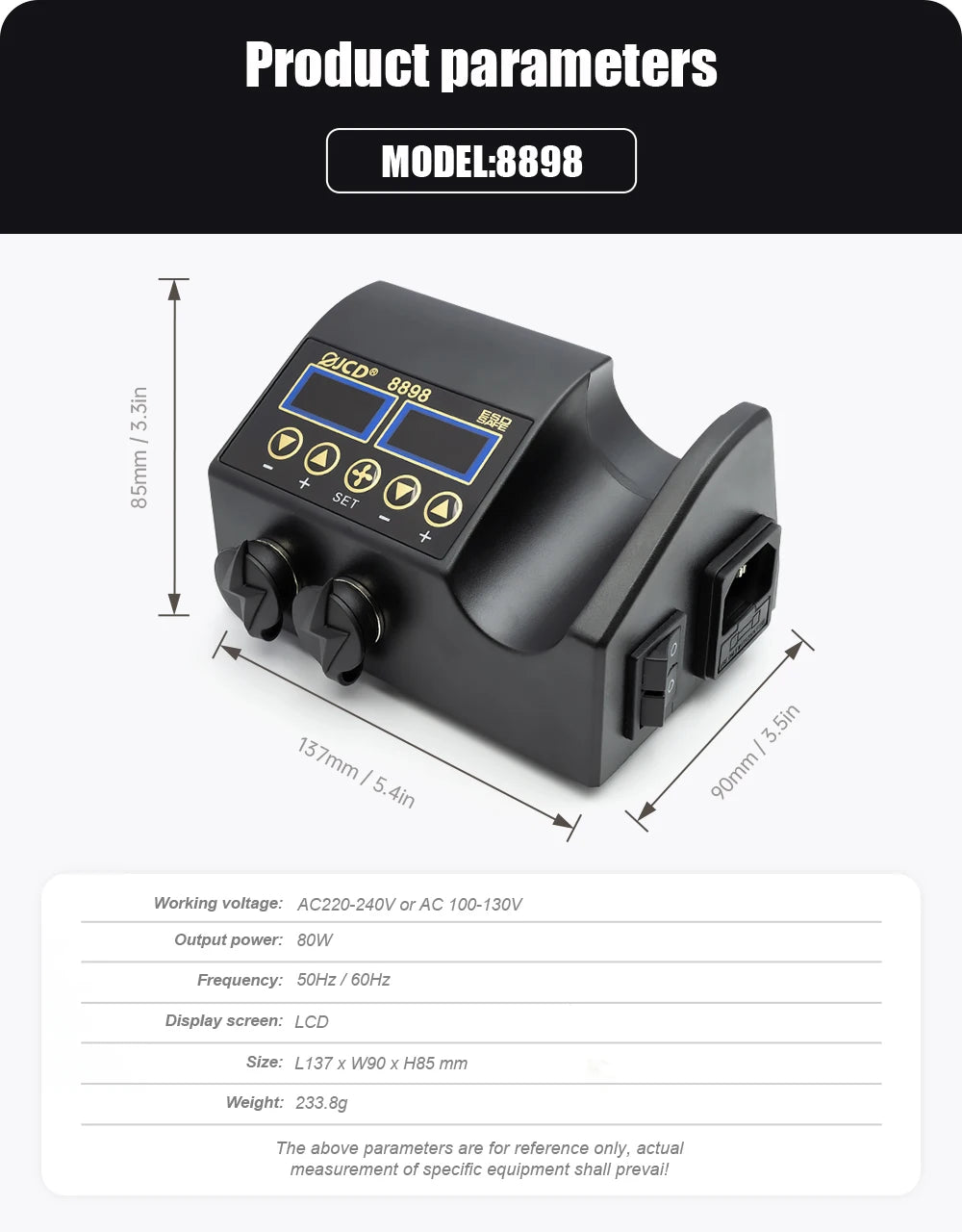 JCD 8898 750W Soldering Station 2 in 1 LCD Digital display Rework Welding Station Kit Soldering Iron Hot Air Repair Solder tools