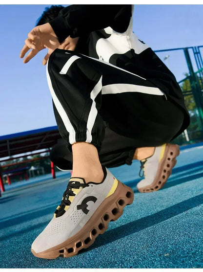 Men's Sports Shoes Breathable Polyester Upper PU Running Shoes Rubber Outsole