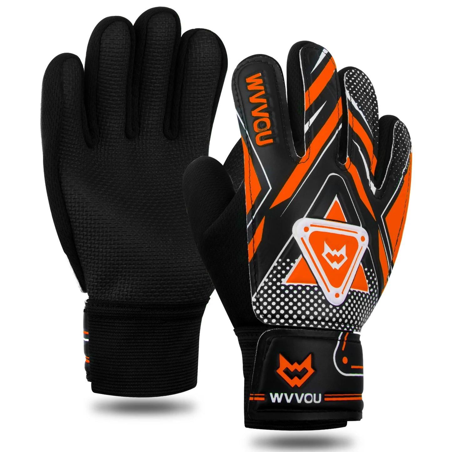WVVOU Goalkeeper Gloves Children and Teenagers, Football Goalkeeper Gloves, Football Gloves, Double Protection, Portability
