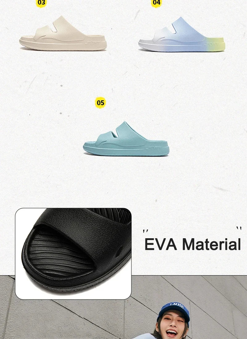 Li-Ning Unisex SOFT CLAP Slippers COMFOAM Rebound Breathable Lightweight LiNing Men Women Stylish Sandals AGAV017