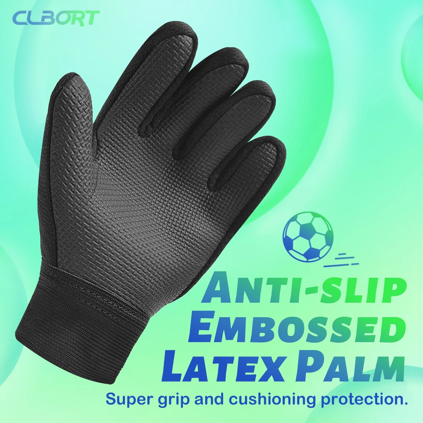 1 pair Non-Slip Soccer Goalie Gloves with Double Wrist Protection