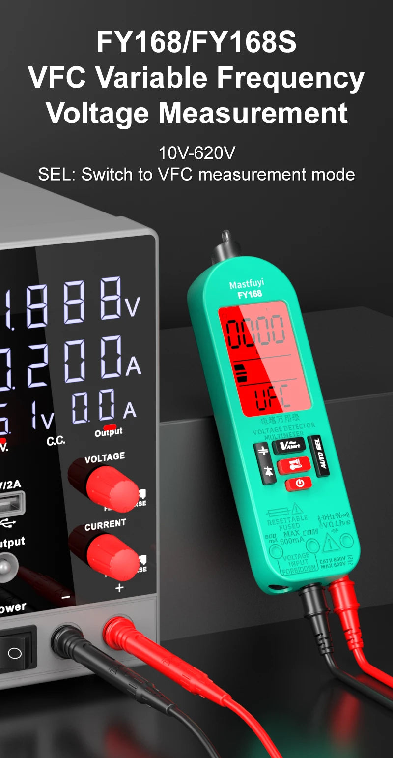 MASTFUYI Professional Digital Multimeter AC/DC Voltage Current 6000 Counts True RMS Volt Amp Ohm Hz Capacitance NCV Tester Tools