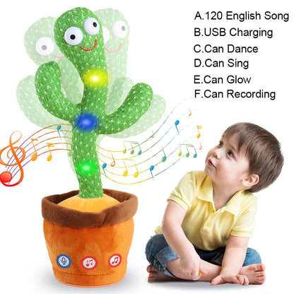 Dancing Talking Cactus Plush Toy 31 To 50 cm Tall Interactive LED Toy
