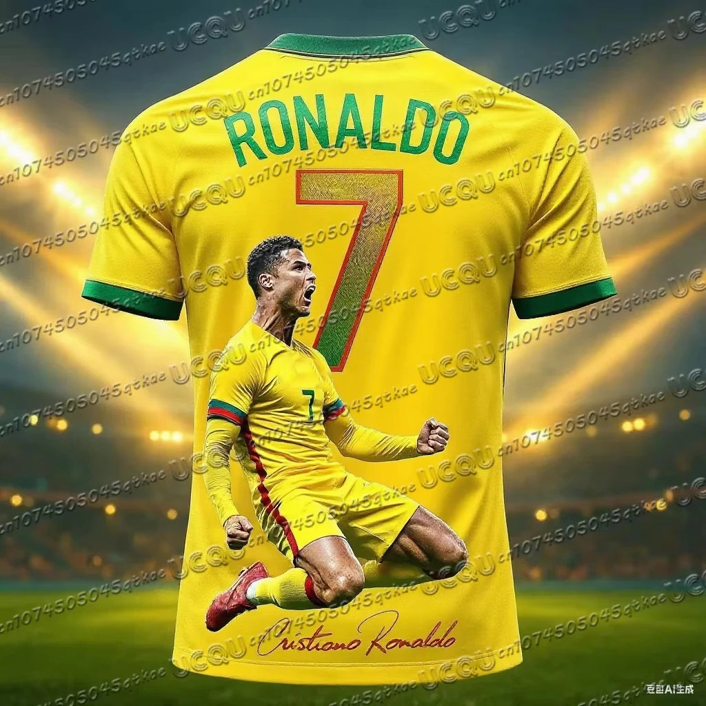 26 New Football Jersey 3D Printed NO.7 Ronaldo Boys Girls Training Women's Sports Breathable Short Sleeve Kids/Men's T-shirt Top