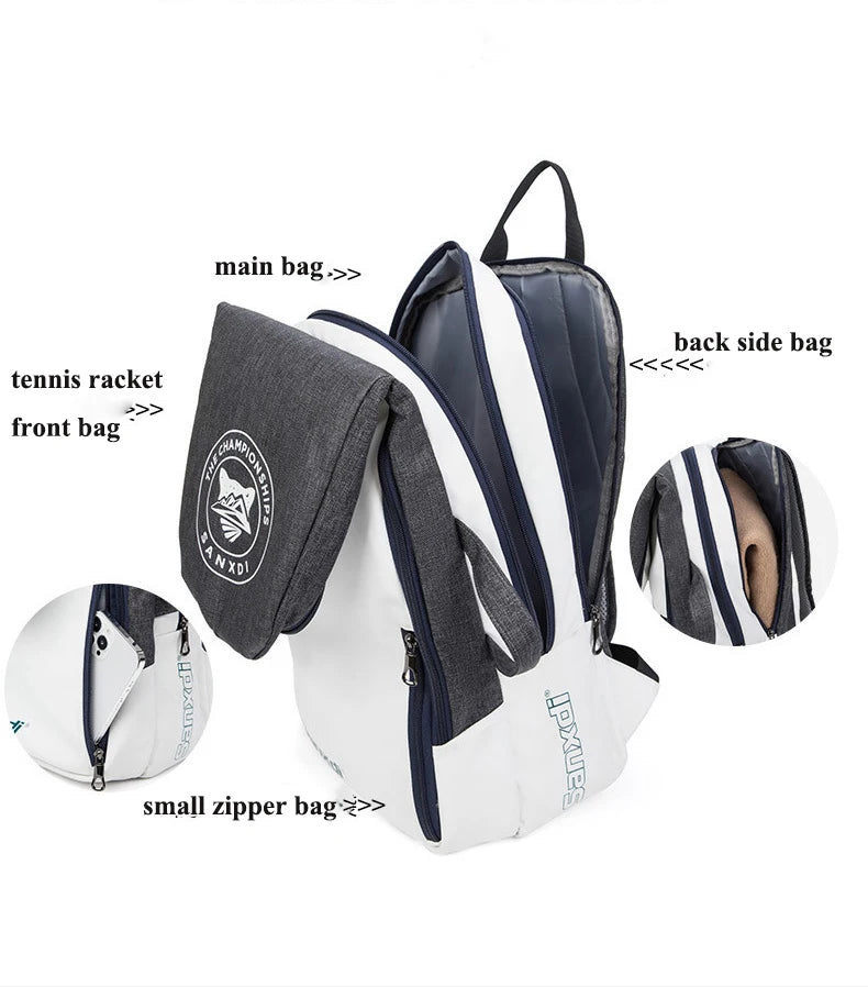 Tennis Paddle Backpack Waterproof Badminton Racket Bag Padel Racquetball Carrying Handbag Man Large Capacity Sport Bags Foldable