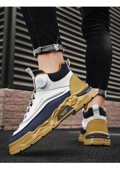 Mens Mesh Breathable Thick Sole Casual Shoes Lace Up