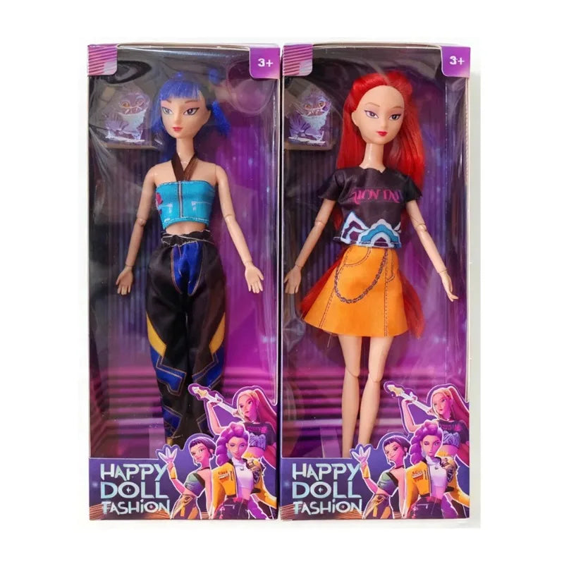 #@HOT Doll Toys Kpop Demon Hunters Action Figure Toy Rumi Mira Zoey Beautiful Princess Baby Girl Dolls Plastic DIY Toy for Girls