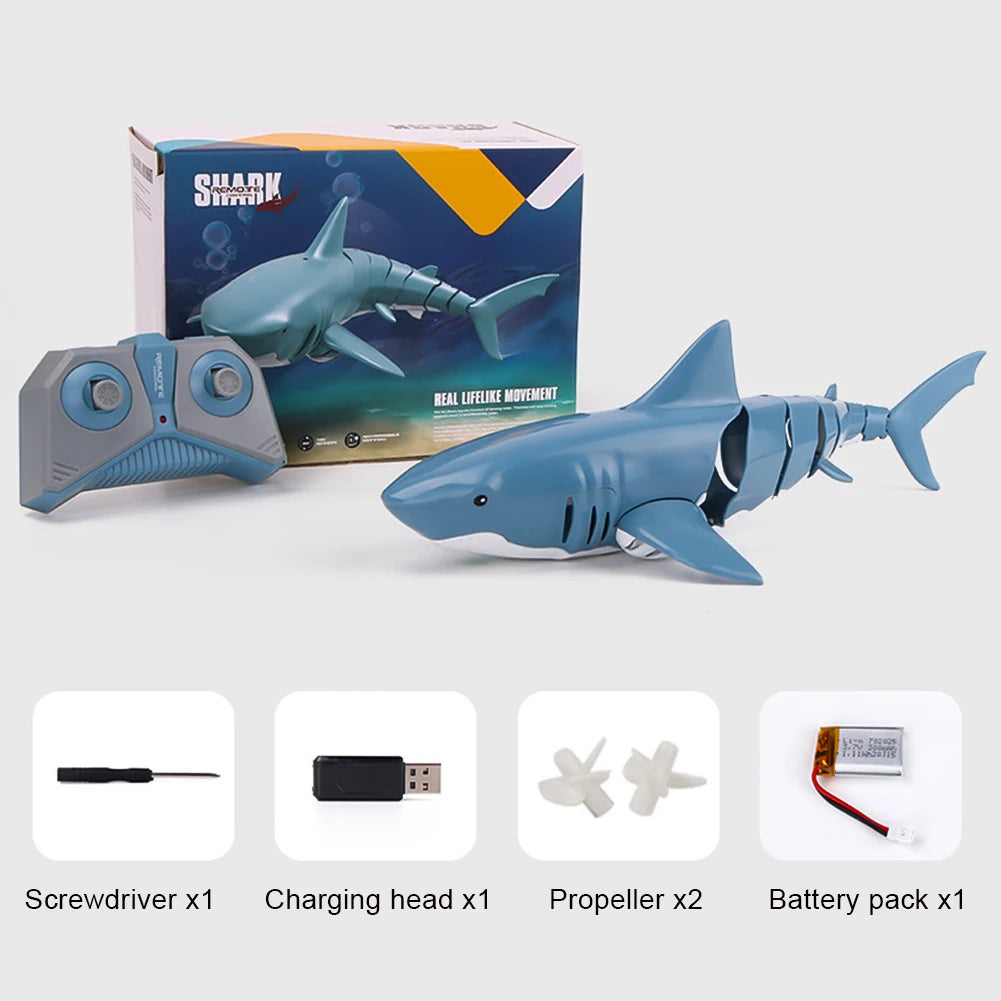 Smart RC Shark Whale Spray Water Toy - Electric Remote Control Boat Submarine Robot Fish Gift for Boys Children Birthday Easter
