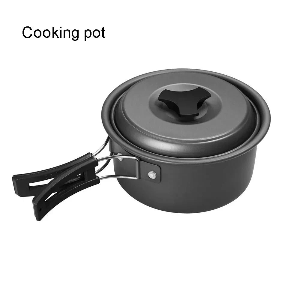 Camping Cookware Set Aluminum Nonstick Pots And Pans Portable