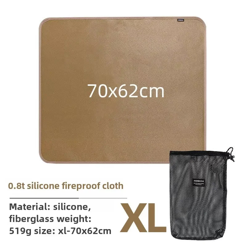 New Outdoor Camping Fireproof Cloth Picnic Barbecue Insulation Mat Flame Retardant High Temperature Fire Blanket Fiberglass Mat