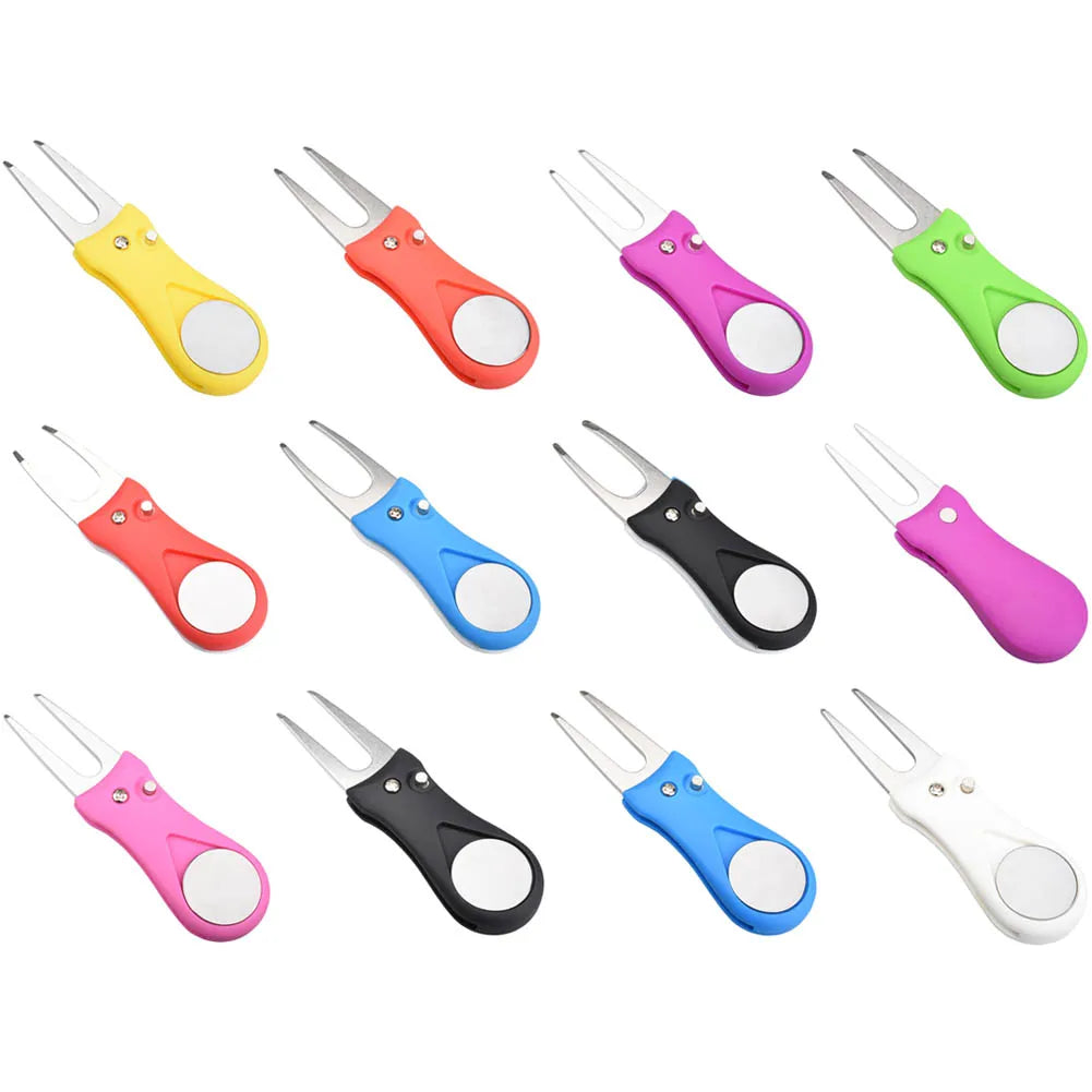 1pc Golf Divot Repair Tool With Ball Marker Pitch Mark Fork Golf Pitchfork Hot Sale Golf Accessories Putting Fork Golf Training