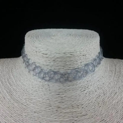 Gothic Velvet Choker Necklace Black 30 To 35 Cm Aluminium Alloy