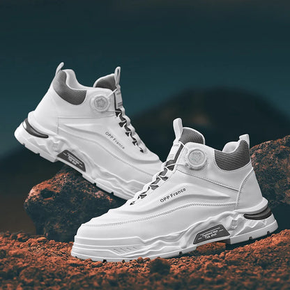 Mens Mesh Breathable Thick Sole Casual Shoes Lace Up