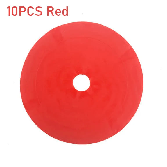 Flat Soccer Cones Marker Discs, 150mm Diameter, TPE Elastomer, Multicolor