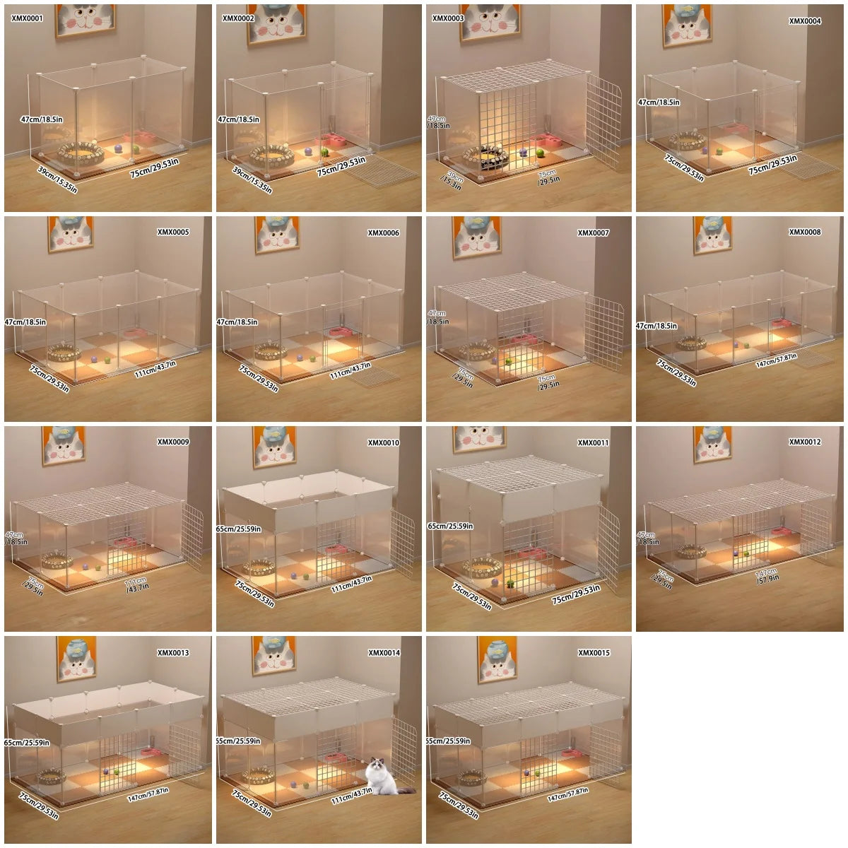 Pet Fence Household Isolation Cat Cage Dog Fence Large Free Space Indoor Cat Nest Assembly Cage Cat Cage