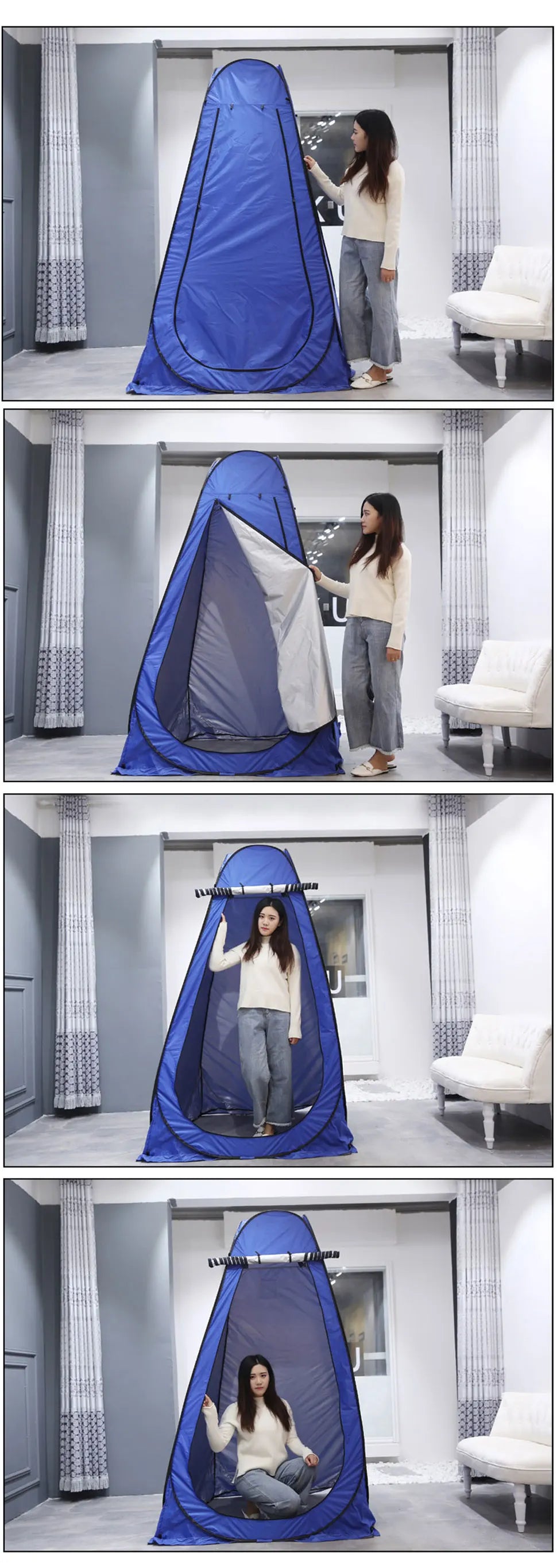 WESTTUNE Portable Pop-Up Camping Shower Tent Privacy Changing Fitting Room Tent Shelter Mobile Toilet Fishing Photography Tent