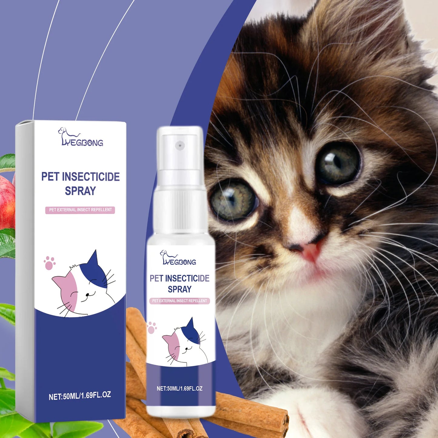 Pet Deworming & Deodorizing Spray: Liquid Spray for Flea Control, Body Deodorization and Deworming