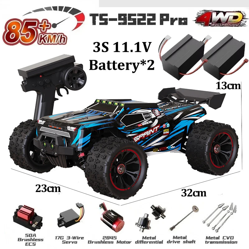 1:16 WLtoys 9522pro Professional Racing Car 85 Km/h 4WD Brushless Remote Control Vehicle Road-Off-Road Drifting Type Rc CarGift