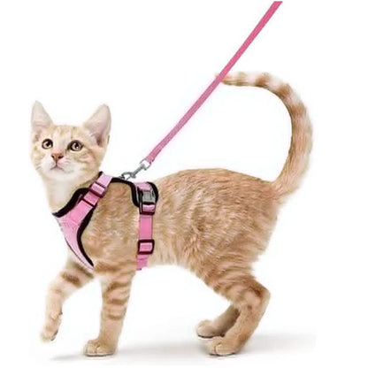 Cat Harness And Leash Set Escape Proof Soft Adjustable Vest Harness