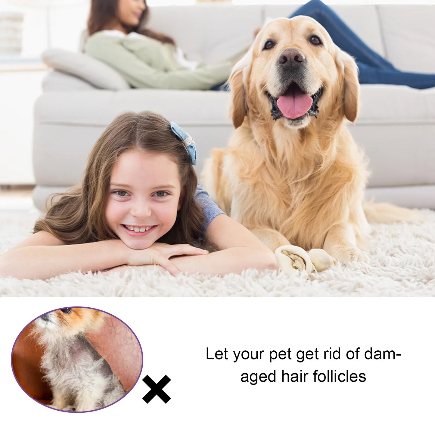 Pet Skin Care Spray Hair Regrowth Itch Relief Mite Removal Deodorization Soothing Anti Flea Lice Insect Killer Pet Moss Spray