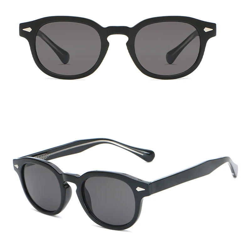 CATERSIDE Retro Round Men Sunglasses Punk Propionic Acid Pin Temple Luxury Sun Glasses Women Sports Leisure Party Eyewear UV400