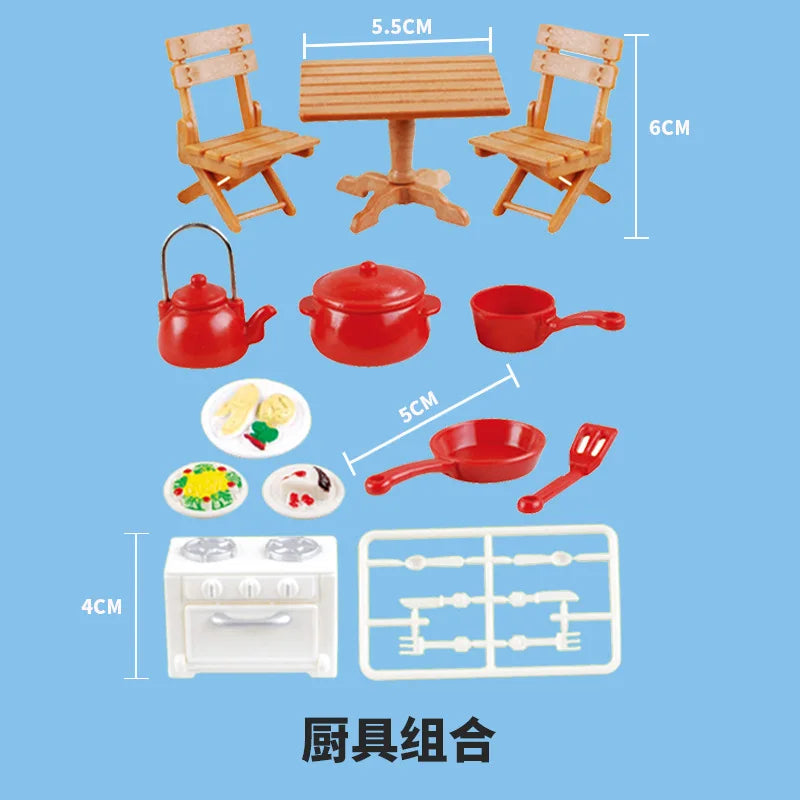 miniature items dollhouse furniture accessories living room bedroom supermarket shopping games family interaction doll kids toys