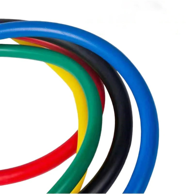 5 Levels Elastic Band With Handles Yoga Pull Rope Elastic Gym Fitness Exercise Tube Band For Home Workouts Strength Training