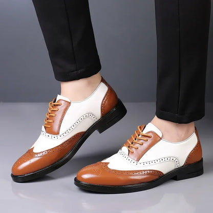 Men's Plus Size Lace Up Dress Shoes Point Toe Business Formal Wedding